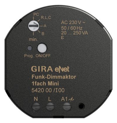 GIRA 542000 eNet Funk Dimmaktor 1fach Mini 20-250VA