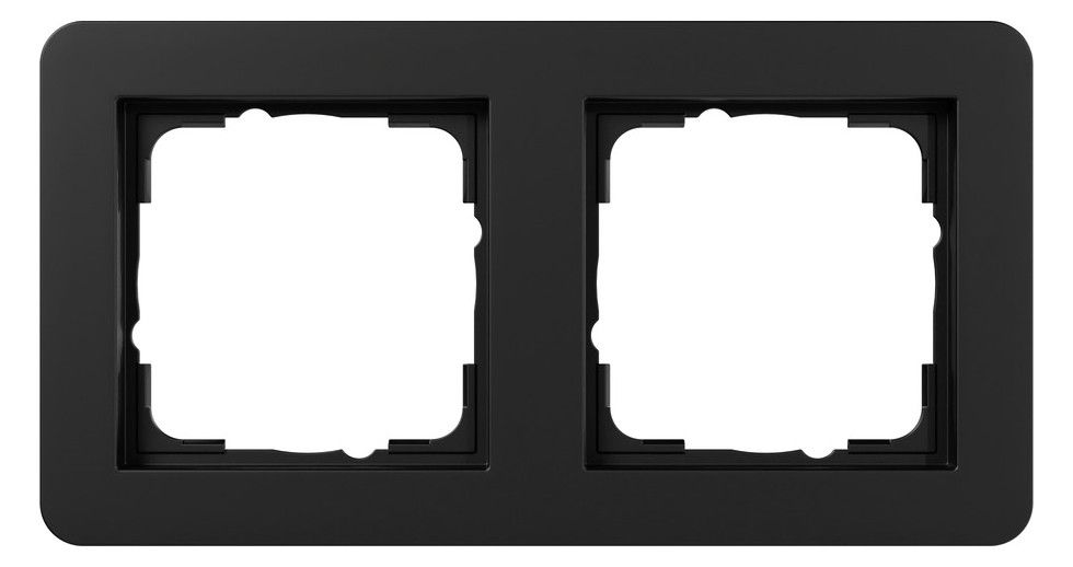 GIRA 0212153 Abdeckrahmen 2f Gira E1 Schwarz m