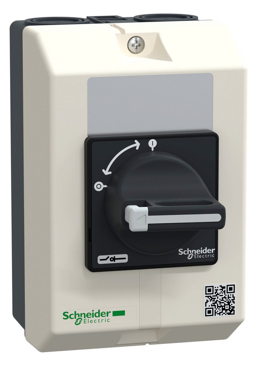 Schneider VBF01GE Hauptschalter 3p 690V 16A m.Aufbaugeh. Griff schwarz abschl.