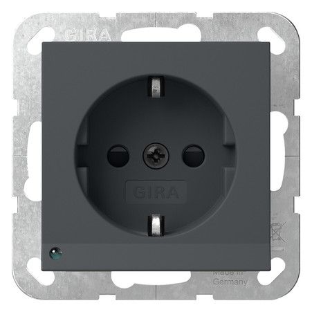 GIRA 417028 SCHUKO-Steckdose LED-Leu.+ Shutter System 55 Anthrazit