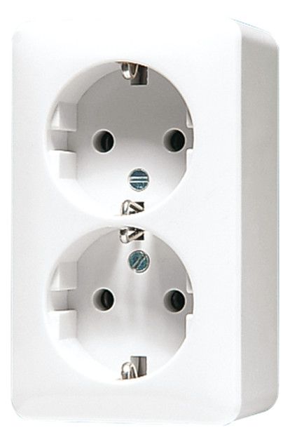 Jung 6020AWW AP-SCHUKO Steckdose 2fach 61x102x47mm AP600 alpinweiß