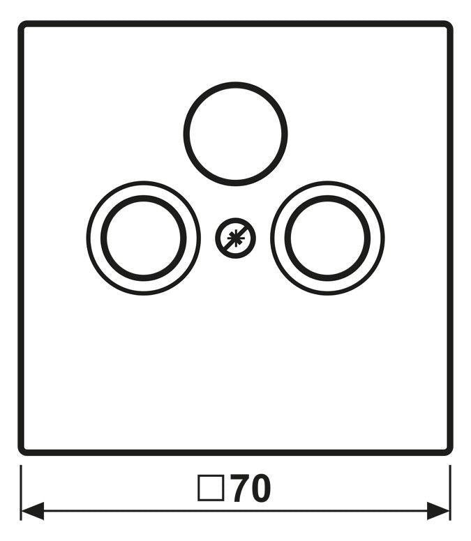 Jung AL2990SATAN Abdeckung 3Loch f.SAT-TV LS Aluminium anthrazit