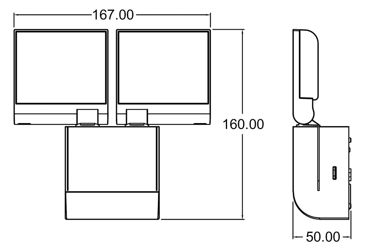 Theben theLeda S17-100L BK LED-Strahler f.Wandm. 17W sw 1020603