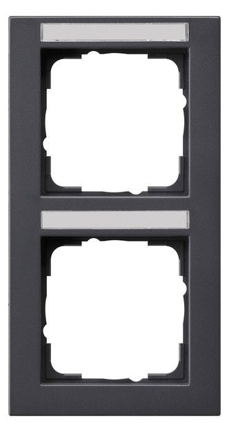 GIRA 110223 Abdeckrahmen 2fach senkrecht BSF E2 Anthrazit