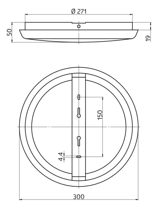 BEG 93631 AL8-25-300-LEDN-HF weiß LUXOMATIC Systemleuchte m.HF-Melder