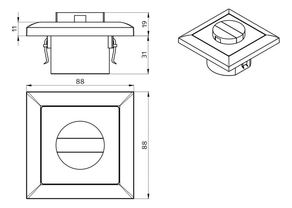 BEG 94328 Indoor 140-L m.Rahmen LUXOMAT Sensoreinsatz reinweiß glänzend