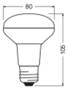 Ledvance LED R80 100 36° P 8.5W 827 E27 670lm 2700K LED-Reflektor