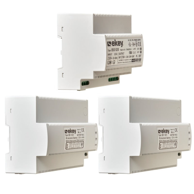 EKEY 101593 ekey USV REG 230 VAC/24 VDC/3 A + AKKU 4 Ah USV Reiheneinbau; 6TE + 9TE + 9TE