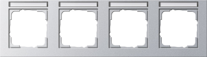 GIRA Abdeckrahmen Gira E2 mit Beschriftungsfeld Farbe Alu 4fach waagerecht