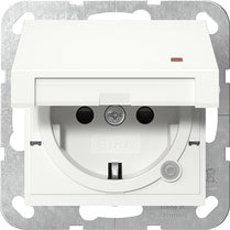 GIRA SCHUKO-Steckdose 16 A 250 V~ mit Klappdeckel, Kontrolllicht und Shutter System 55 Reinweiß seidenmatt
