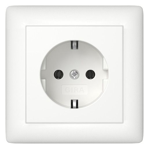 GIRA 444027 SCHUKO-Steckdose Vollplatte Standard 55 Reinweiß seidenmatt
