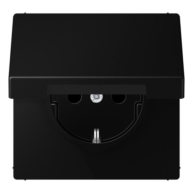 Jung LS1520BFKLSWM SCHUKO Steckd. m.Klappd. graphitschwarz matt