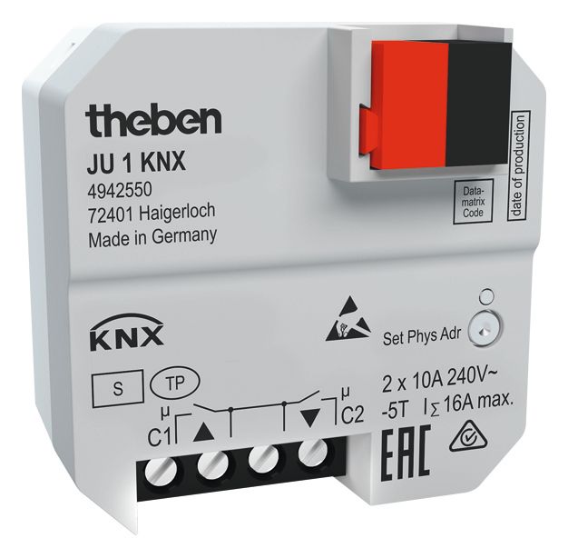 Theben JU 1 KNX 1f UP-Jalousieaktor TP UP Data Secure 4942550