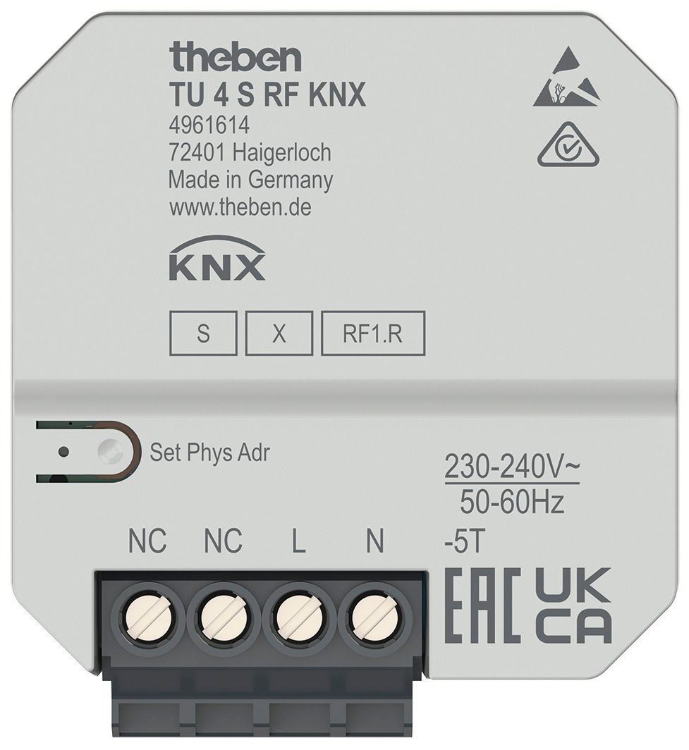 Theben TU 4 S RF KNX 4f Funk Taster,- schnittstelle TP UP DS 4961614