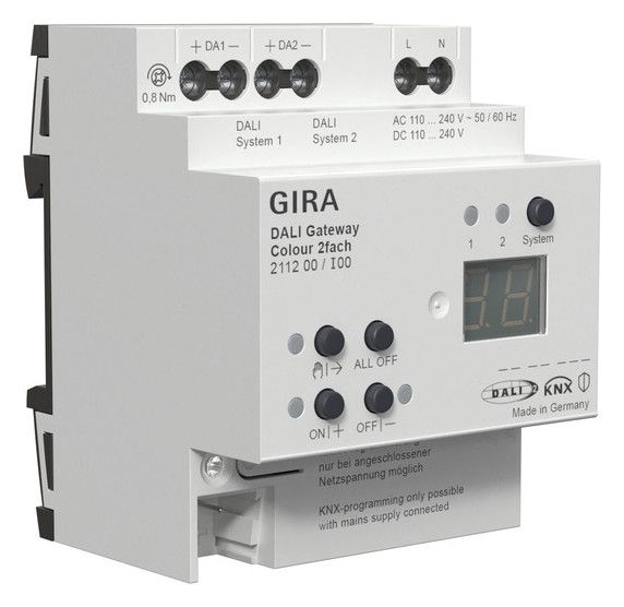 GIRA 211200 DALI Gateway Colour 2f REG KNX Secure