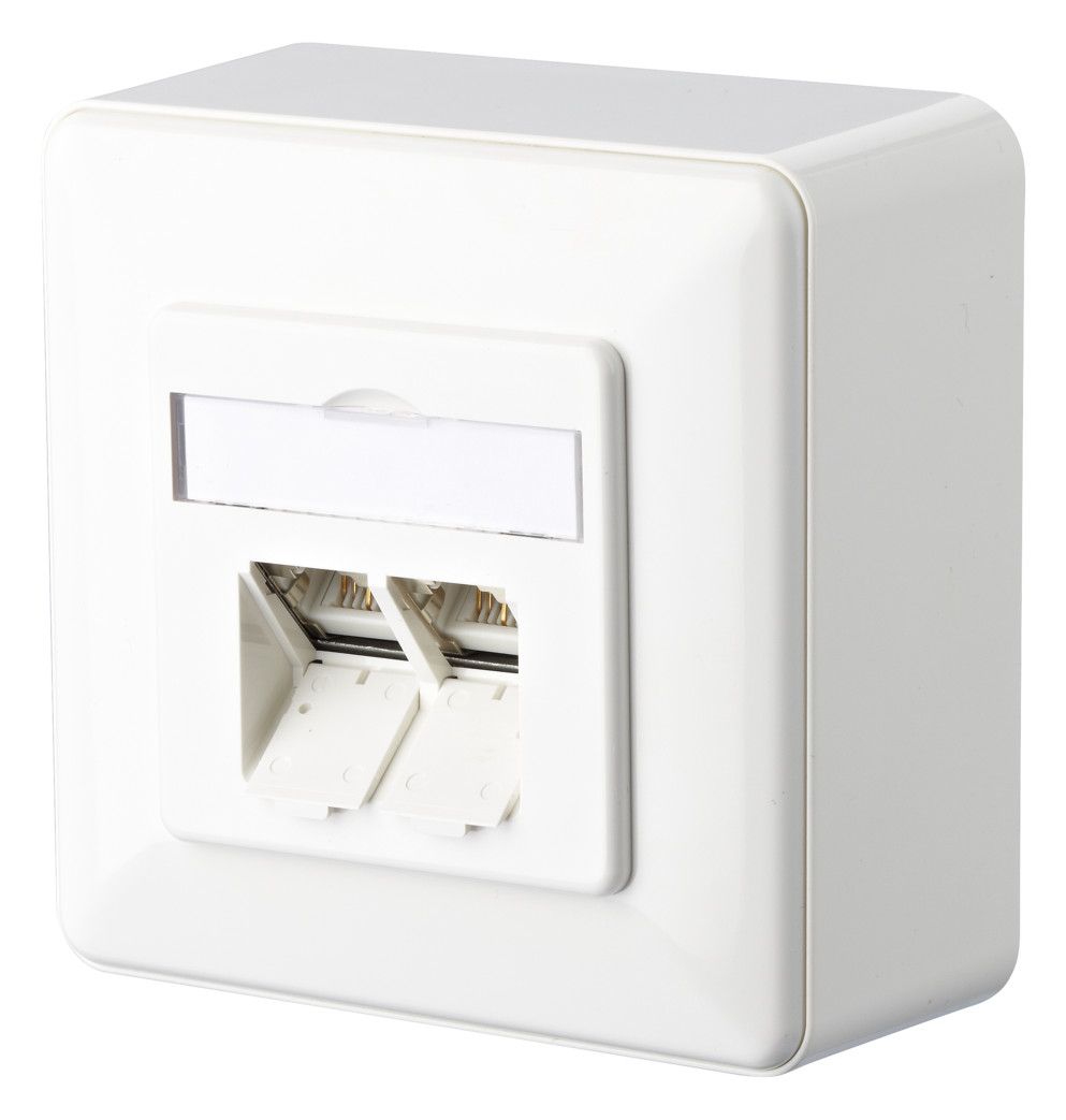 Metz 130C380002-I E-DAT Cat.6A 2Port AP reinweiß Anschlussdose