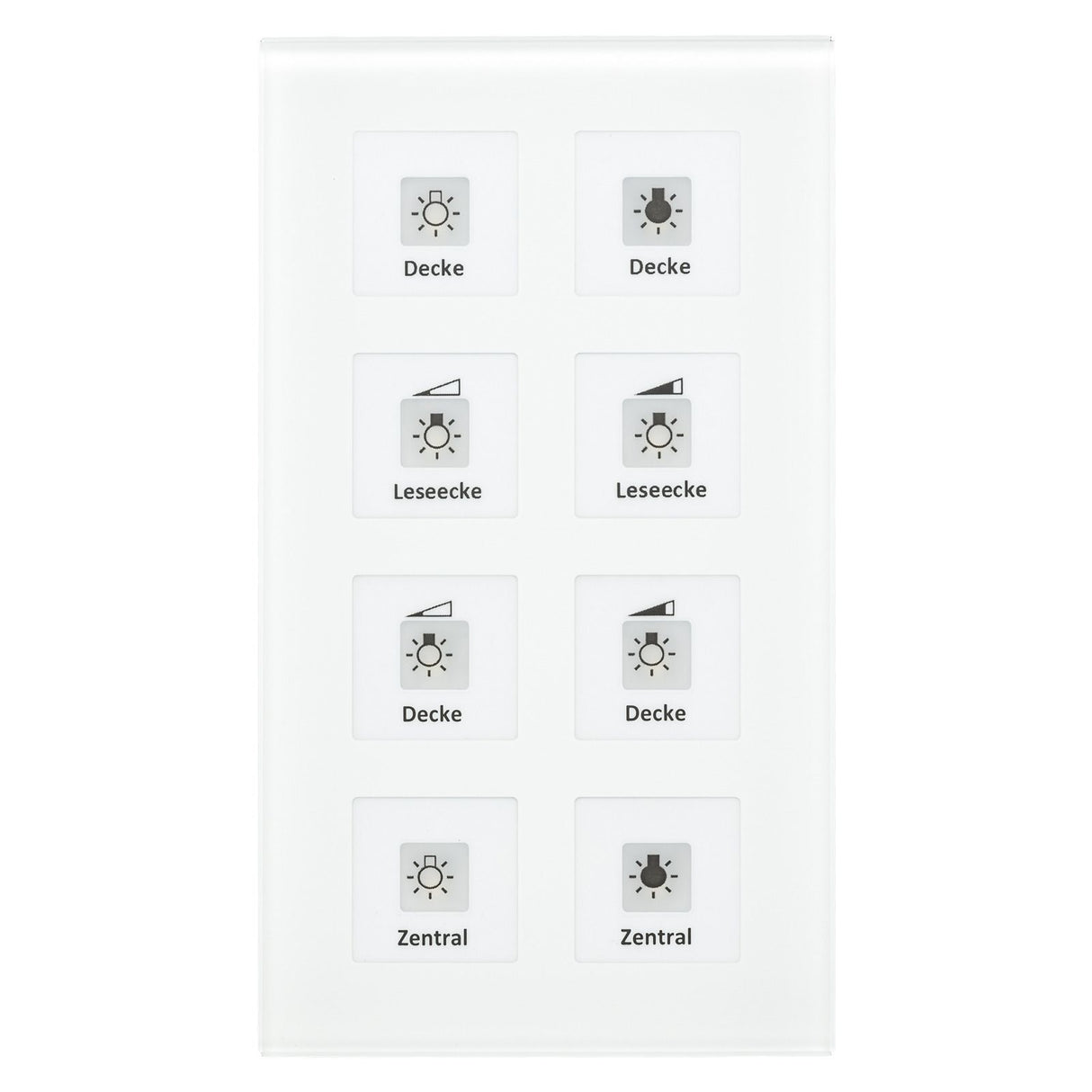 MDT BE-GT08W.01 Glastaster Plus 8fach Weiß