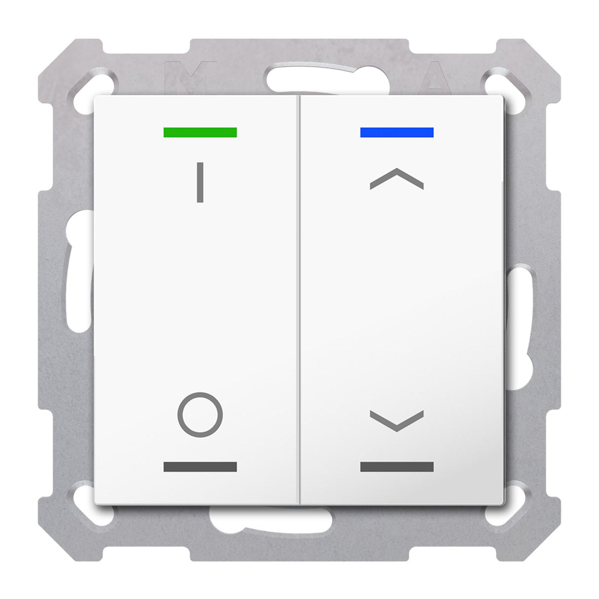 MDT BE-TAL55T2.D1 Taster Light 55 2fach RGBW Temp. Reinweiß glänzend Schal./Jal.