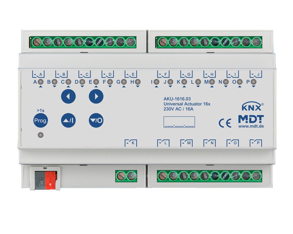 MDT AKU-1616.03 Universalaktor 16fach 8TE REG 16A 230VAC 100µF 15EVG