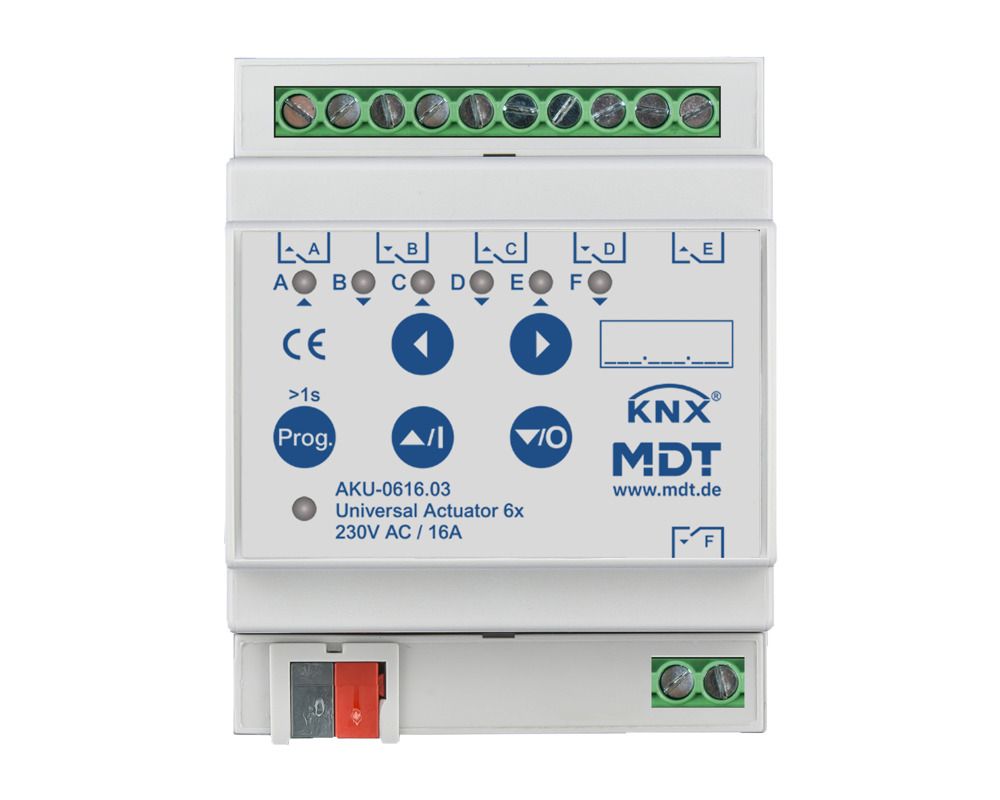 MDT AKU-0616.03 Universalaktor 6fach 4TE REG 16A 230VAC 100µF 15EVG