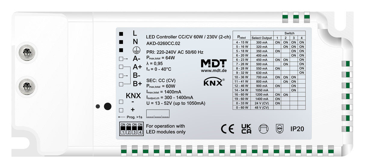 MDT AKD-0260CC.02 LED Controller 2Kanal CC/CV 60W 230V