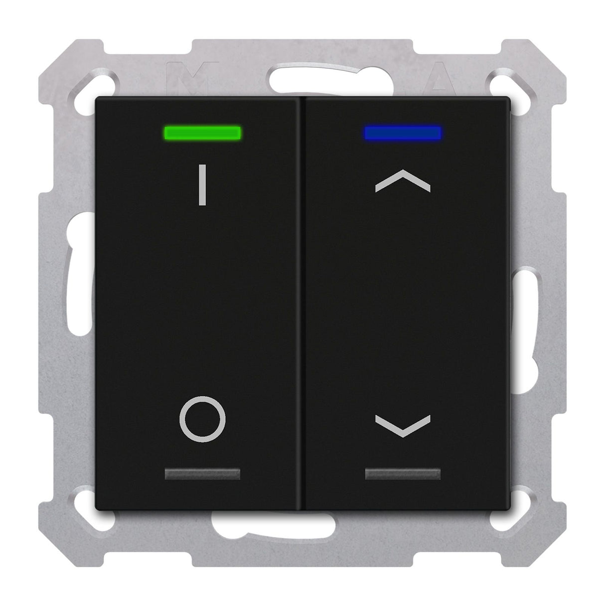 MDT BE-TAL55T206.D1 Taster Light 55 2fach RGBW Temp. Schwarz matt Schal/Jal.