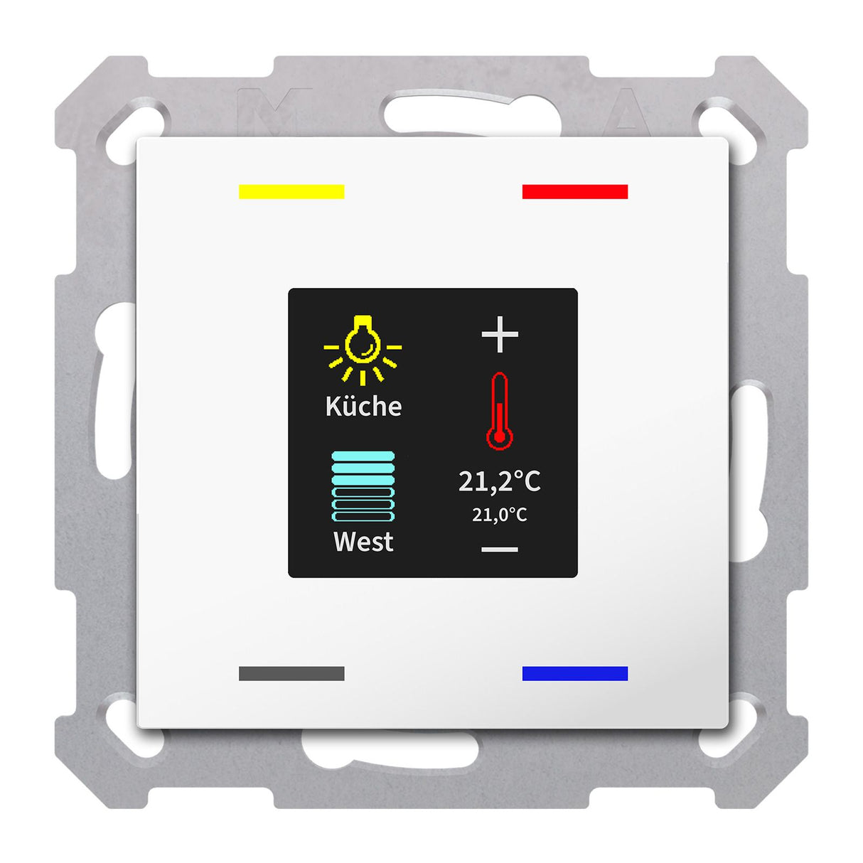 MDT BE-TAS55T4.01 Taster Smart 55 4fach m.Farbdisplay+Temp.sensor Reinweiß gl.