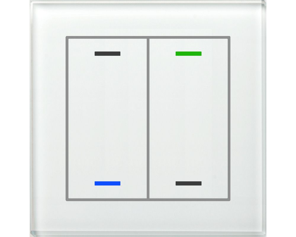 MDT BE-GTL2TW.01 Glastaster II Light 2fach RGBW Temp.sensor Weiß Neutral