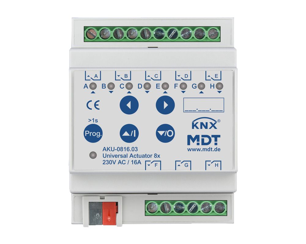 MDT AKU-0816.03 Universalaktor 8fach 4TE REG 16A 230VAC 100µF 15EVG