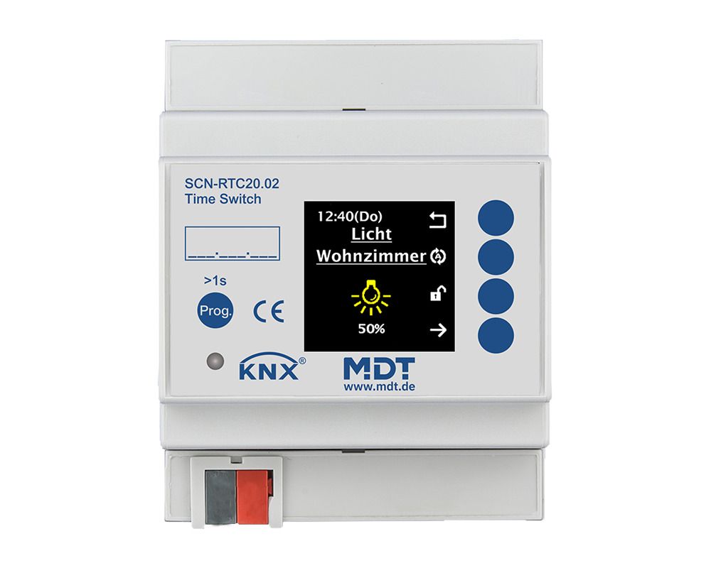 MDT SCN-RTC20.02 Schaltuhr m.20Kanälen u.aktivem Farbdisplay 4TE REG