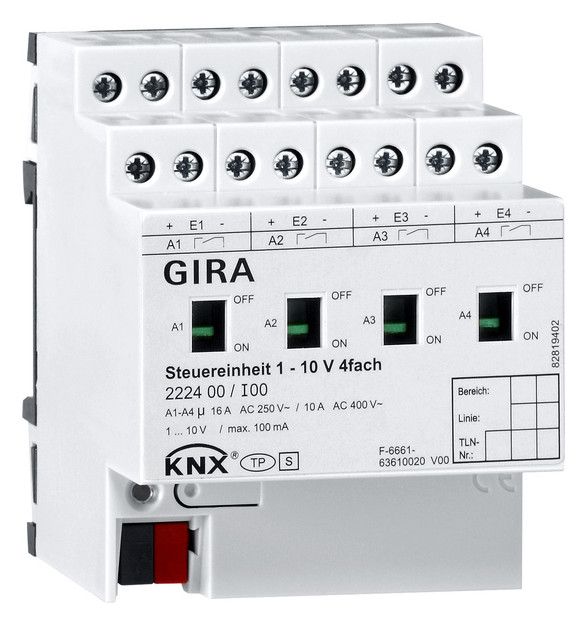 GIRA 222400 Steuereinheit 1-10V 4fach Hand KNX
