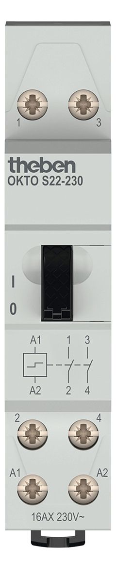 Theben OKTO S22-230 Stromstoßschalter elektrom. 2K Schl allpol Abs. 3120122