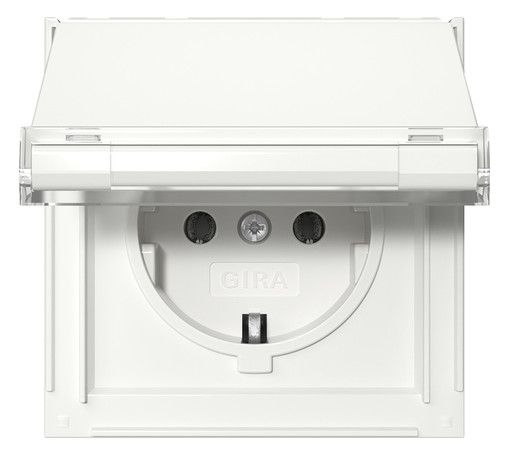 GIRA 441066 SCHUKO-Steckdose Klappdeckel+BSF TX_44 Reinweiß