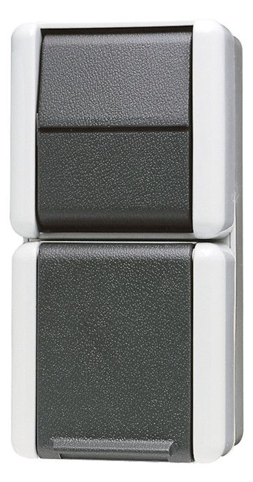 Jung 876W AP/WG SCHUKO Steckdose m.Aus-Wechselschalter WG800