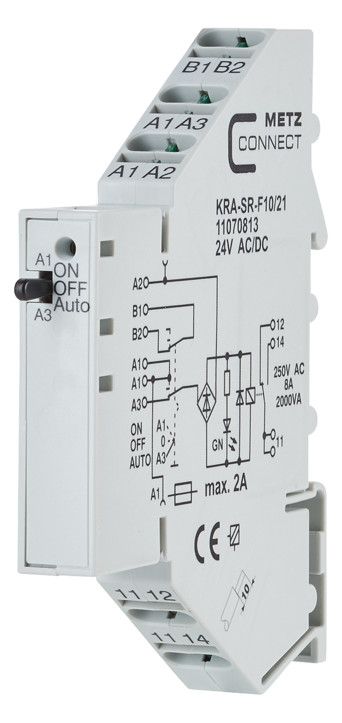 Metz 11070813 KRA-SR-F10/21 1Wechsler 24VAC/DC Koppelbaustein