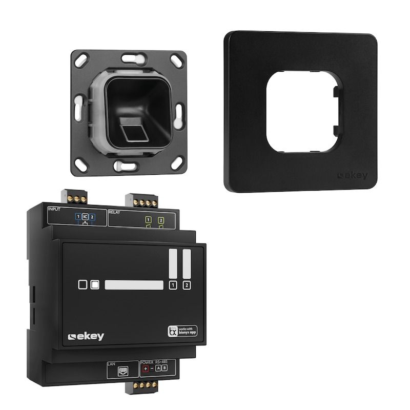 EKEY xLine Fingerprintset für Unterputzmontage, Kunststoffrahmen in Schwarz