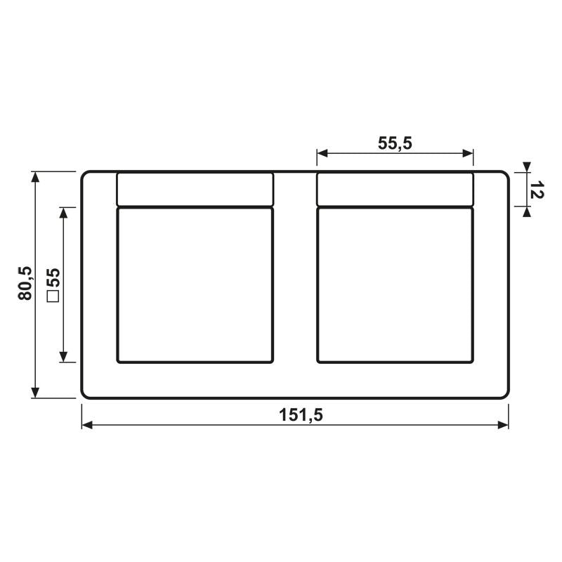 Jung AS5820NA Rahmen 2fach Schriftfeld waagerecht Serie AS weiß