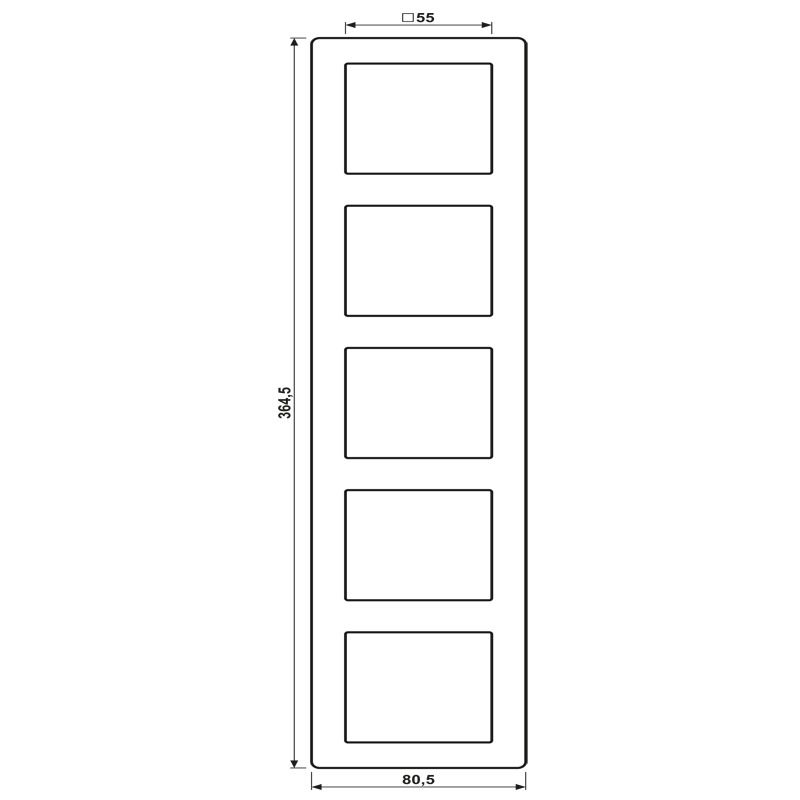 Jung AS585 Rahmen 5fach Serie AS weiß