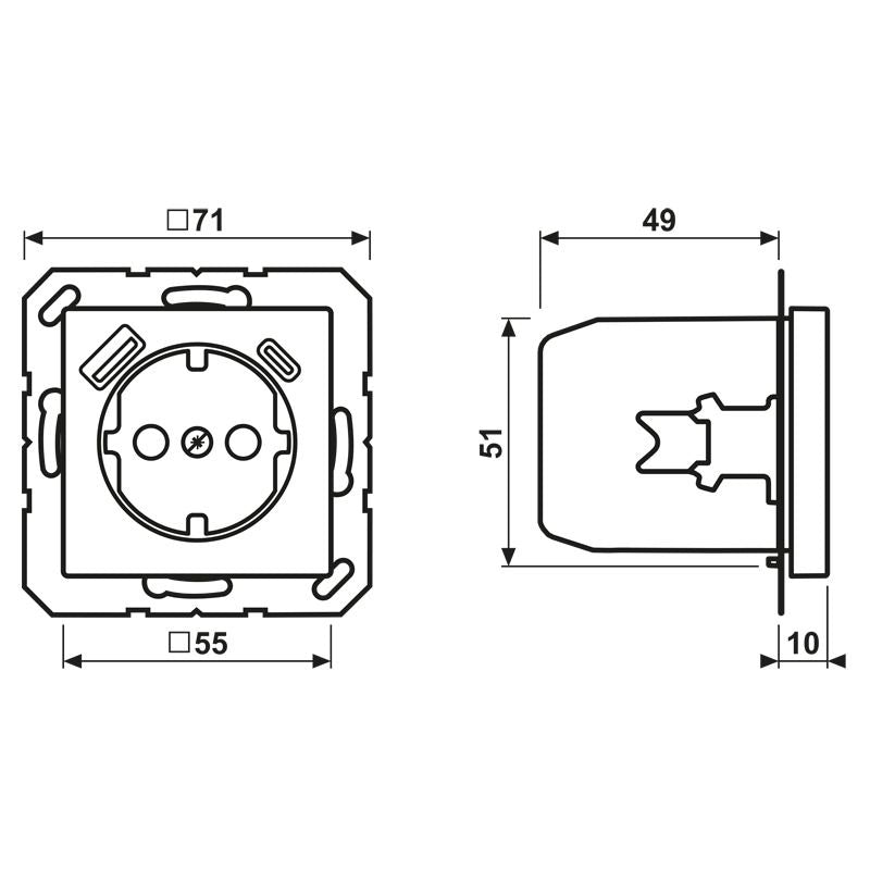 Jung A1520-15CASWM SCHUKOsteckdose m.USB Typ AC