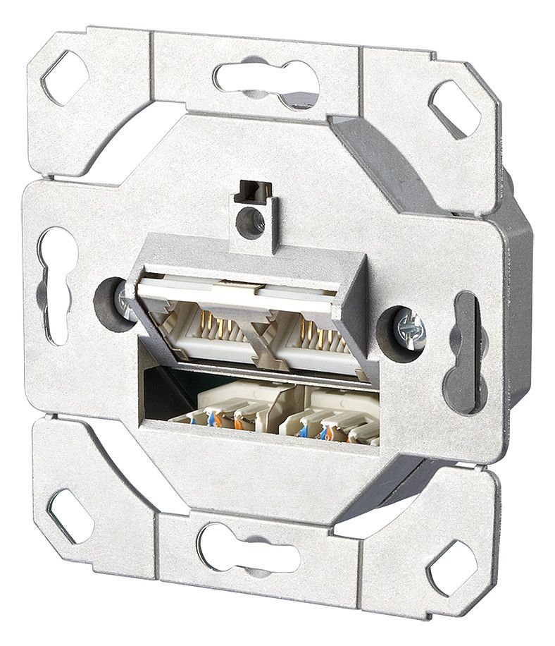 Metz 130C381200-I E-DAT Cat.6A 2Port UP0 Anschlussdose