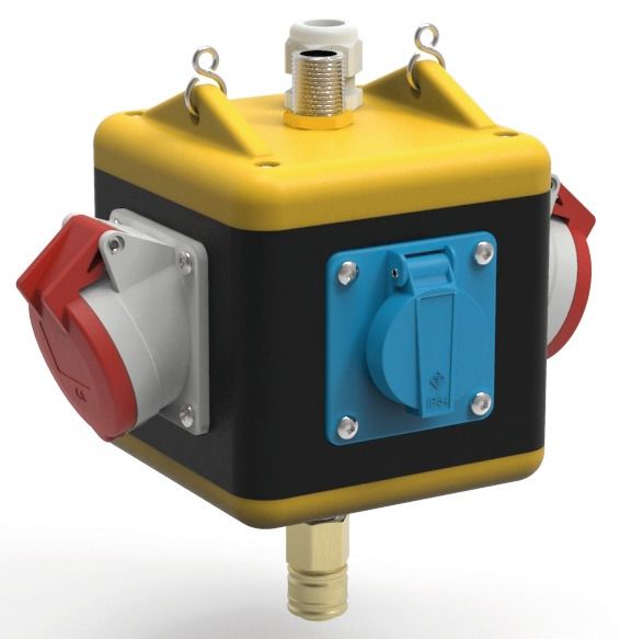 Bals 57117 UNI-BLOCK abhängbar IP44 Gelb (Gehäuseoberteil), Schwarz (Gehäuseunterteil)