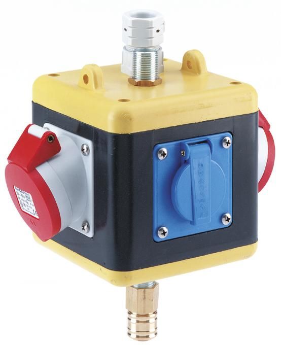 Bals 57117 UNI-BLOCK abhängbar IP44 Gelb (Gehäuseoberteil), Schwarz (Gehäuseunterteil)