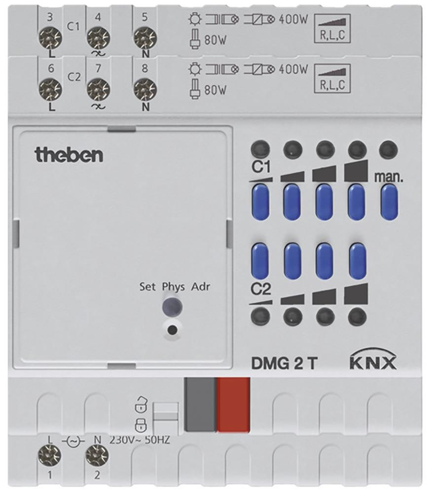 Theben DMG 2 T KNX 2f Univ.-Dimmaktor 400W TP Data Secure Grundg MIX2 4930270