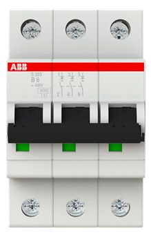 ABB S203-B6 Sicherungsautomat B-Char., 6 kA, 6A, 3P