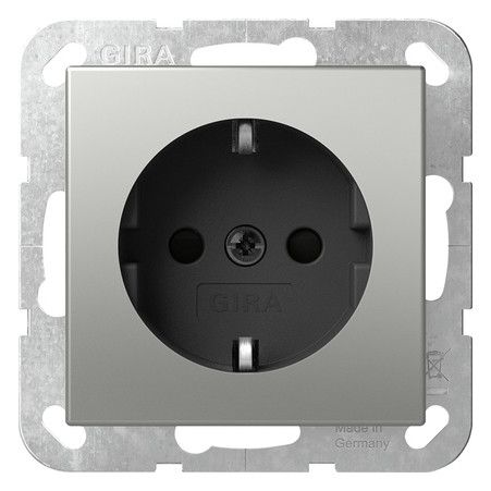 GIRA 4453600 SCHUKO-Steckdose m.Shutter System 55 Edelstahl