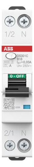 ABB DS301CB16A30 DS301CA-B16/0,03 FI/LS-Schalter 6kA 1P+N 2CSR255163R1165