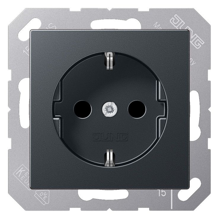 Jung A1520BFANM SCHUKO Steckdose bruchsicher Serie A anthrazit matt