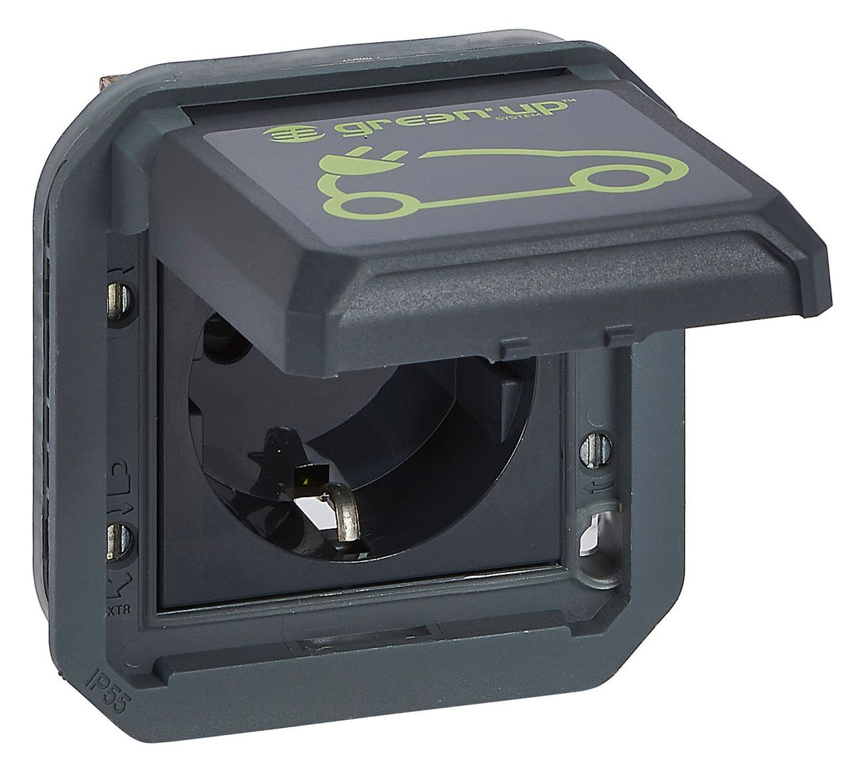Legrand 069818L Plexo New Einsatz Green'Up Schutzkontakt-Steckdose