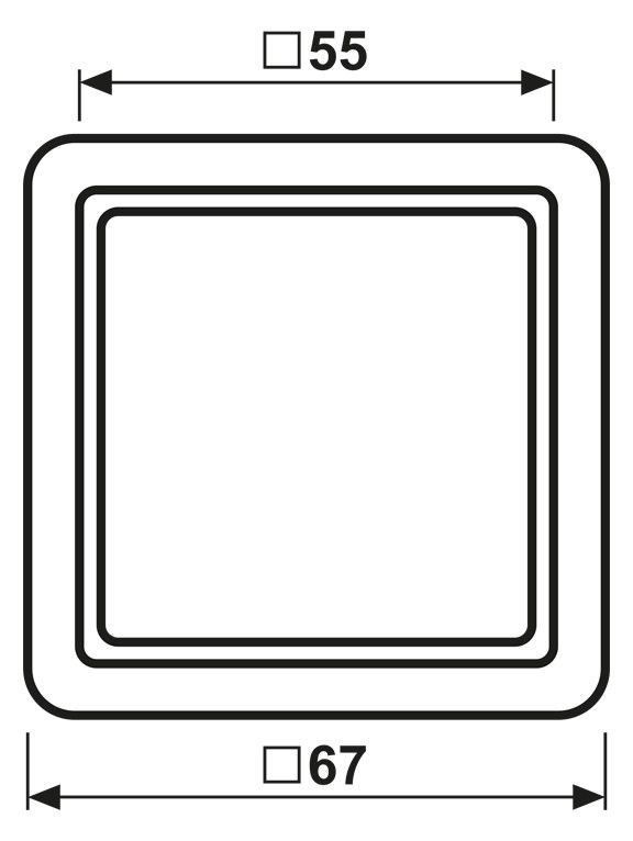 Jung 561Z5 Zwischenrahmen f.Abdeckung 55x55mm CD weiß