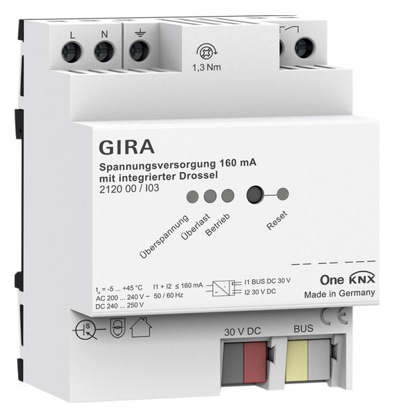 GIRA 212000 Spannungsversorgung 160mA Drossel KNX REG